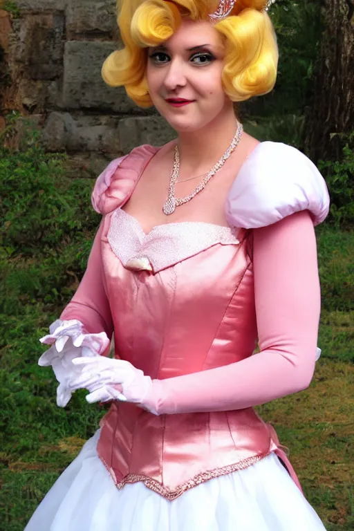 Image similar to Lady Demitrescu as Princess Peach,