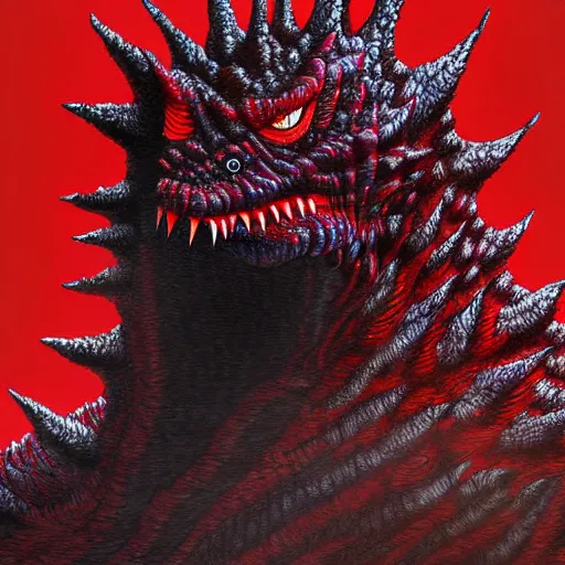 Image similar to shin godzilla, highly detailed, digital painting, smooth, sharp focus, illustration, ultra realistic, 8 k, art by hideaki anno