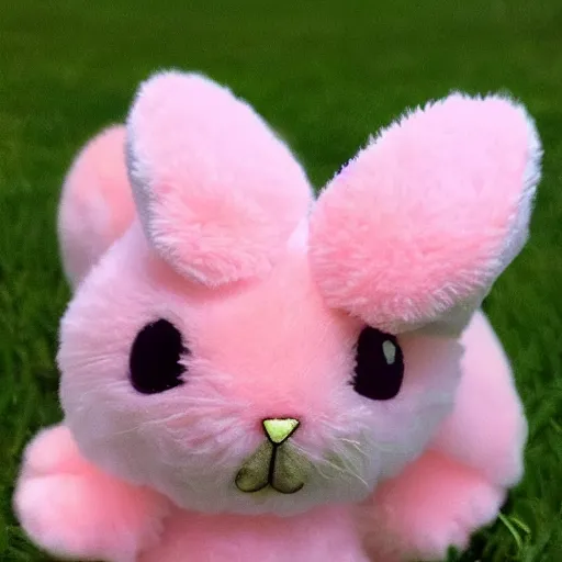 Prompt: extremely cute pink bunny