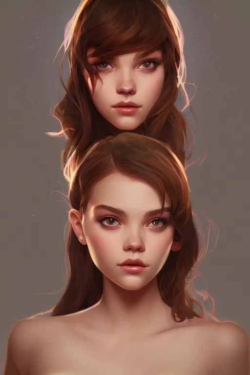 Image similar to portrait of barbara palvin, ambient lighting, 4 k, lois van baarle, ilya kuvshinov, rossdraws, alphonse mucha, jung gi kim, artstation