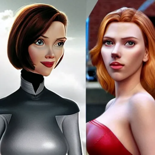 Image similar to Scarlett Johansson is Elastigirl, live action!