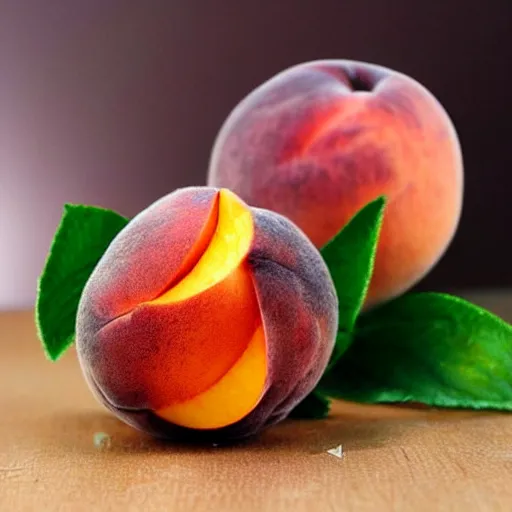 Image similar to delicious peach with worm inside,