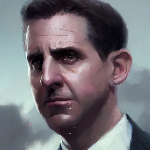 Image similar to portrait of Michael Scott, art by greg rutkowski, matte painting, trending on artstation