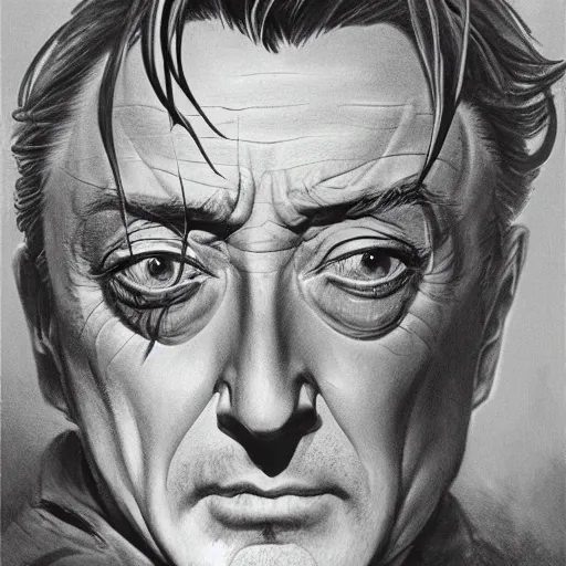 Prompt: a beautiful picture of Robert Mitchum in Night of the hunter by Bernie Wrightson, trending on Artstation