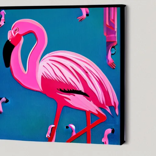 Image similar to flamingo art deco