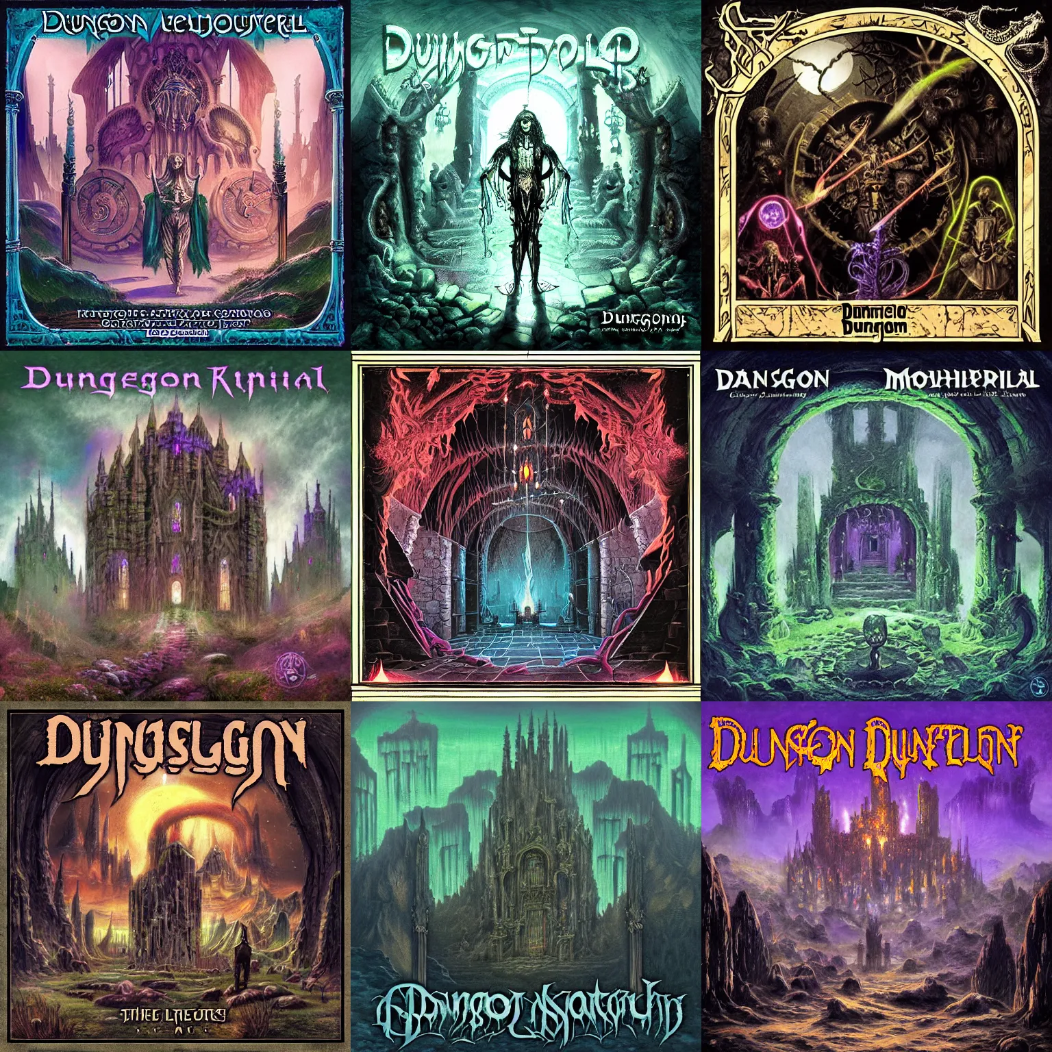 Prompt: dungeon synth cover album