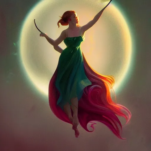 Prompt: fairy, aerial hoop, cinematic lighting, soft bokeh, fantasy, modern, colourful, highly detailed, digital painting, artstation, deviantart, concept art, sharp focus, illustration, by Edward Hopper and Rene Magritte and Alphonse Mucha