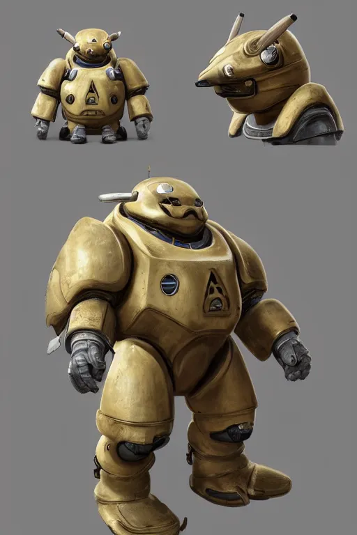 Prompt: portrait of pikachu in starcraft terran marine power armor, concept art by wayne reynolds, high quality 3 d render hyperrealist very cute muted color fluffy! highly detailed, intricate, substance material, vray smooth, soft indoor light, low angle, uhd 8 k, sharp focus, cgsociety