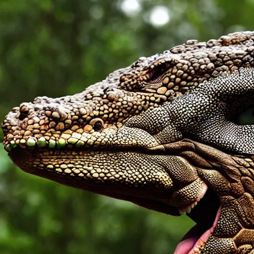 Image similar to monitor lizard face giganotosaurus