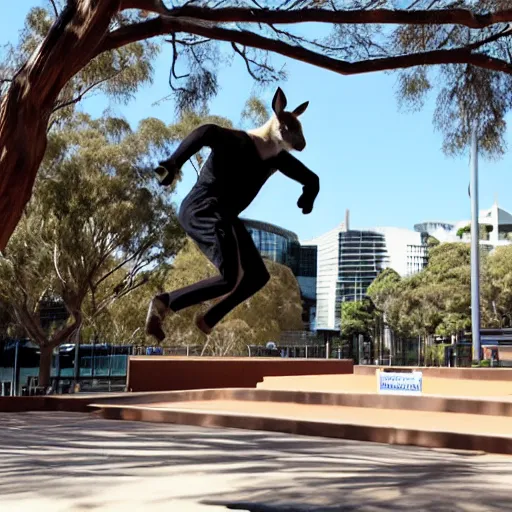 Image similar to kangaroo doing parkour at the adelaide festival center