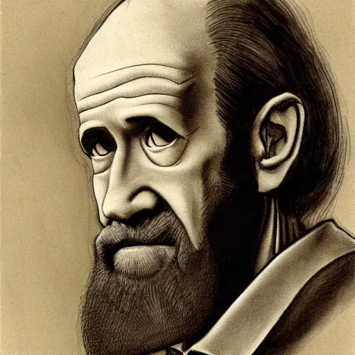 Image similar to george carlin drawn by michelangelo