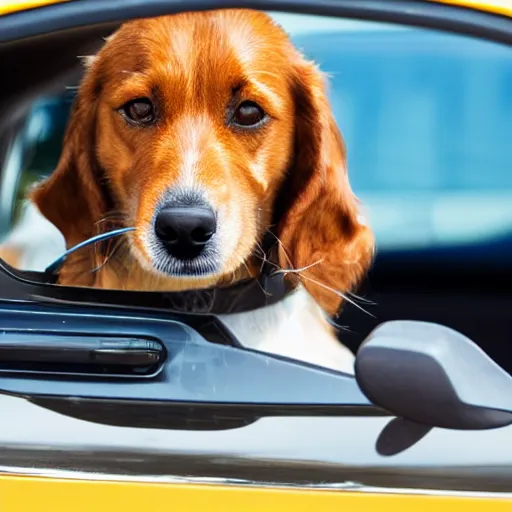 Image similar to dog driving a car