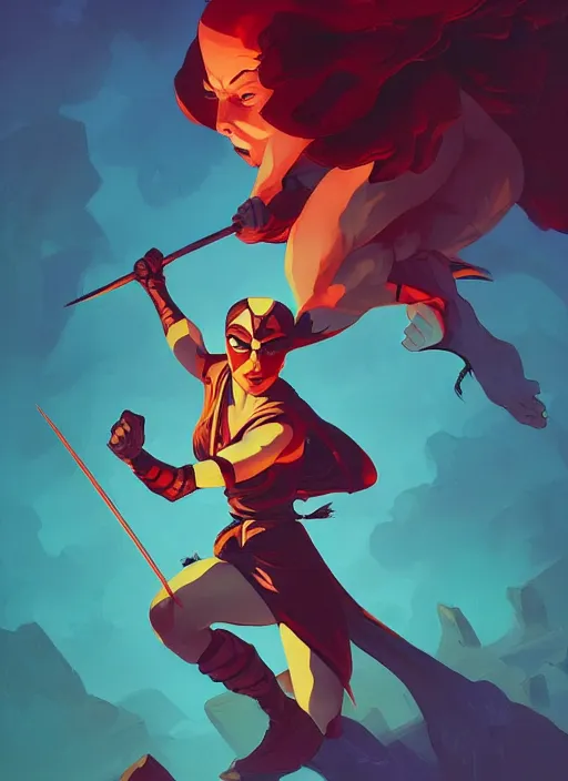 Prompt: a warrior being hit by arrows, in the style of artgerm, gerald brom, atey ghailan and mike mignola, vibrant colors and hard shadows and strong rim light, plain background, comic cover art, trending on artstation