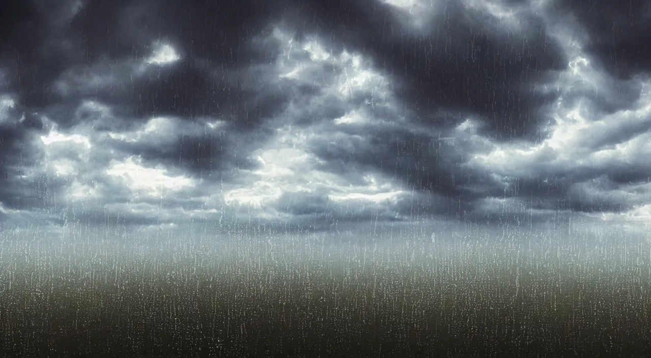 Prompt: Apocalyptic rain, massive raindrops, hyper detailed photorealistic, dramatic lighting, global warming, blue sky