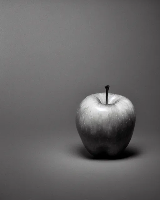 Image similar to a dramatic portrait of an apple, harsh studio lighting, annie leibovitz photography