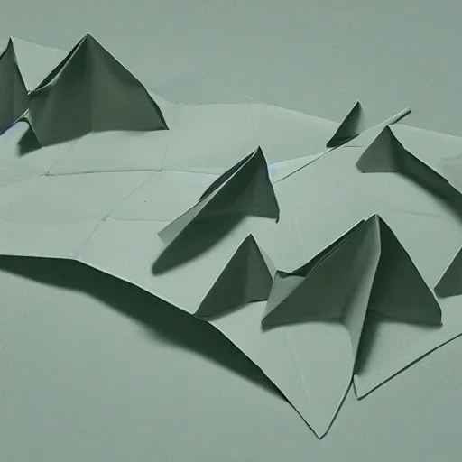 Image similar to full landscape as origami, 4 k details