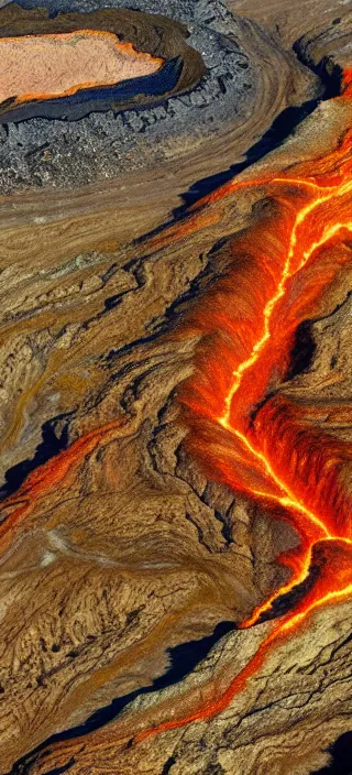 Prompt: mythical layers of the earth's crust, heaven, hell, lava, cut - away view