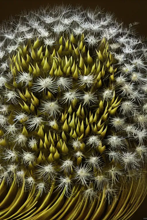 Image similar to a artichoke thistle dandelion monster, highly detailed, digital art, sharp focus, trending on art station