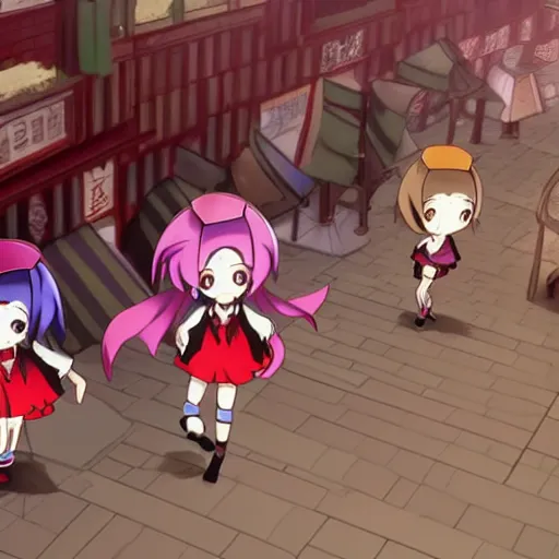 Prompt: Anime screenshot of Touhou Project's Danbooru