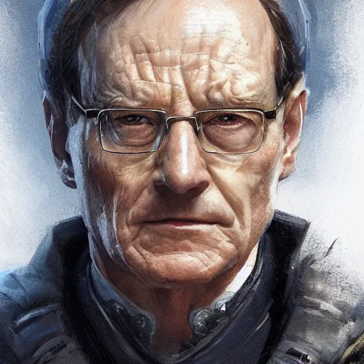 Image similar to portrait of a man by greg rutkowski, chancellor or the galactic alliance, he looks like brian cranston, star wars expanded universe, he is about 6 0 years old, wearing uniform of the galactic alliance, highly detailed portrait, digital painting, artstation, concept art, smooth, sharp foccus ilustration, artstation hq