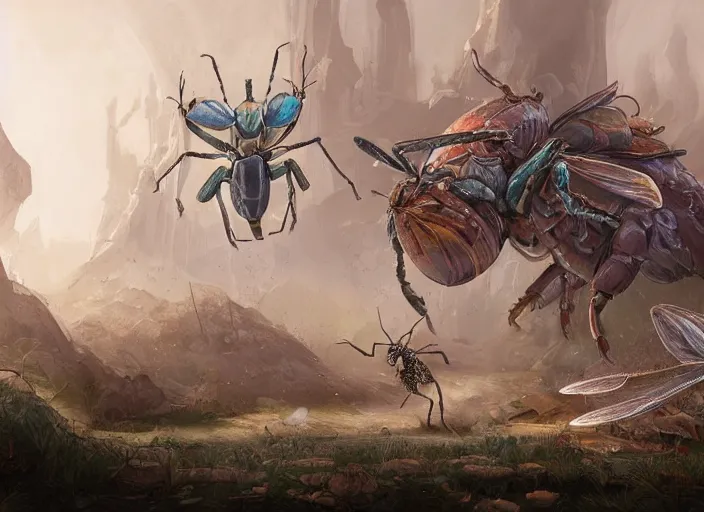 Image similar to the queen of all the insects, epic concept art large scene