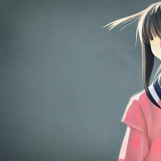 Image similar to a high detail portrait of japanese anime high school girl by makoto sinkai, in simple background