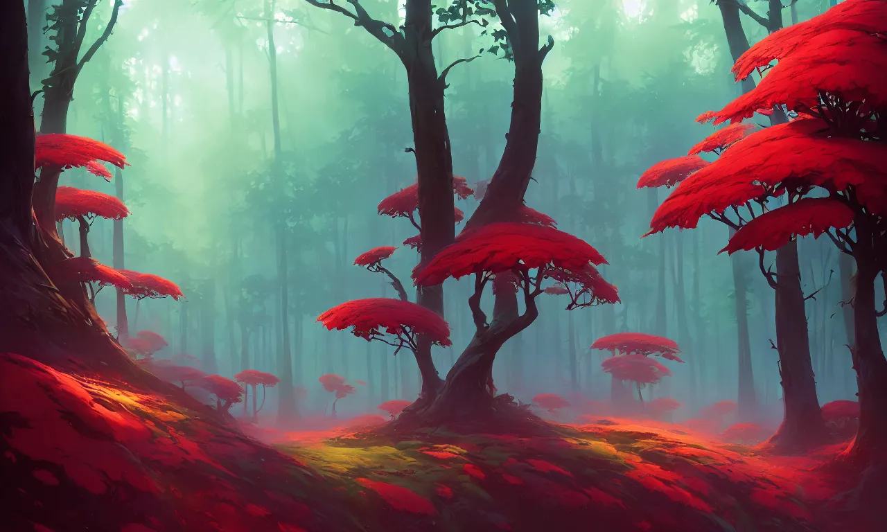 Image similar to Dark forest Strawberry bushes, behance hd by Jesper Ejsing, by RHADS, Makoto Shinkai and Lois van baarle, ilya kuvshinov, rossdraws global illumination