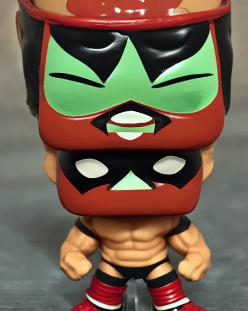 Image similar to luchador wrestler Funko Pop. Photographic, photography