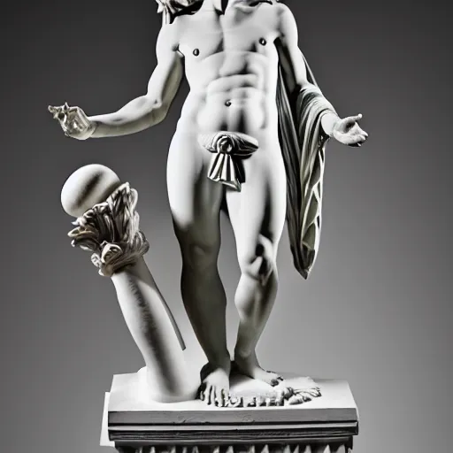 Prompt: a classical greek sculpture of josuke higashikata, tourism photography