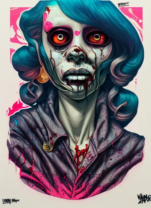 Prompt: zombie dripping swag, tristan eaton, victo ngai, artgerm, rhads, ross draws