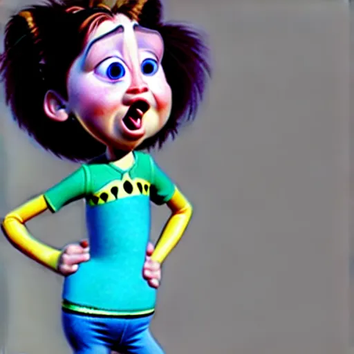 Image similar to pixar character transgender woman with down syndrome