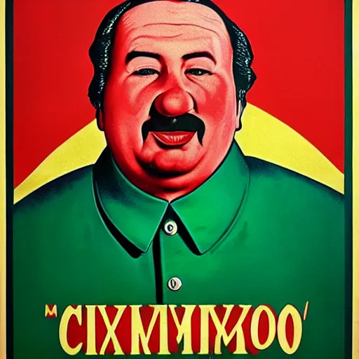 Image similar to communist clown portrait, soviet propaganda style, poster, mao