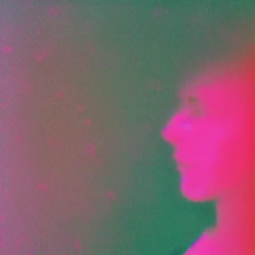 Prompt: oversaturated, burned, light leak, expired film, photo of a girl crying into a flower