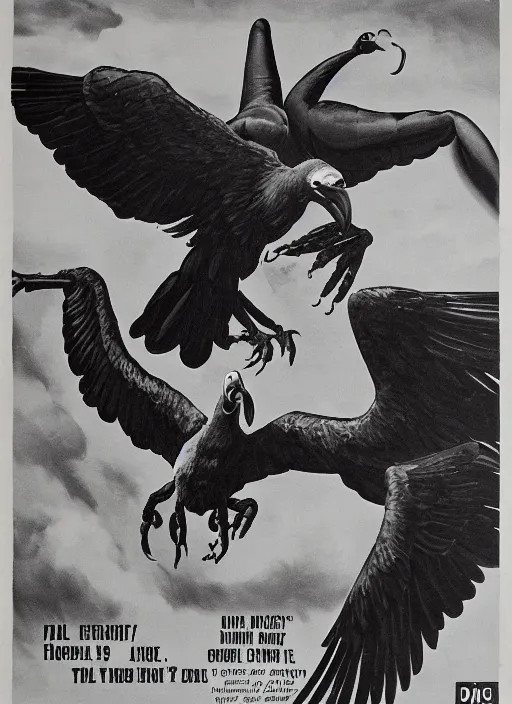 Image similar to vulture look in 1940s propaganda poster, full hd