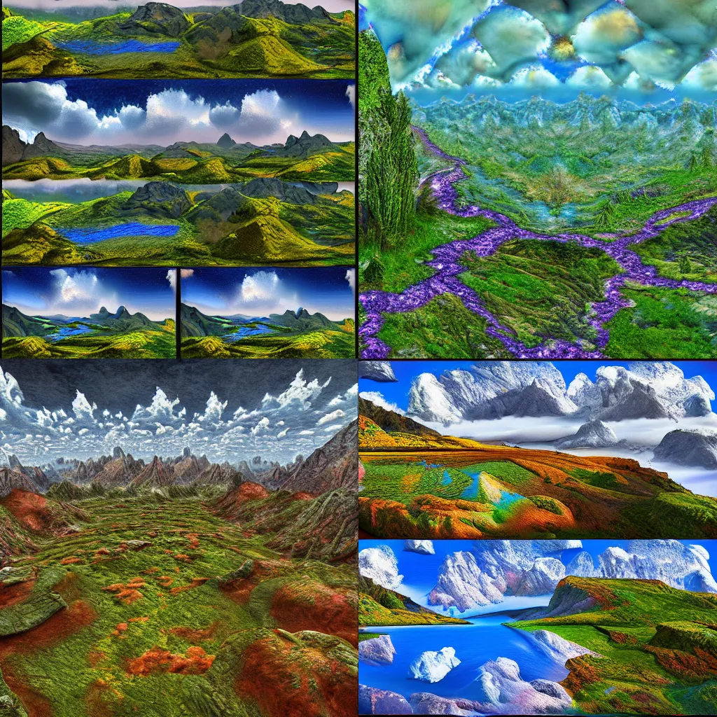 Prompt: deepdream matte painting landscape terragen