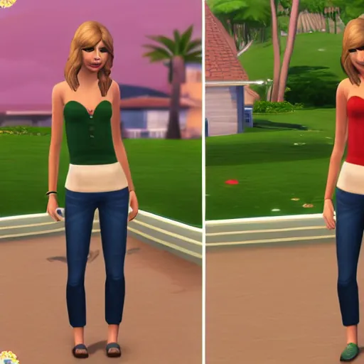 Prompt: of taylor swift as a sims 4 sims