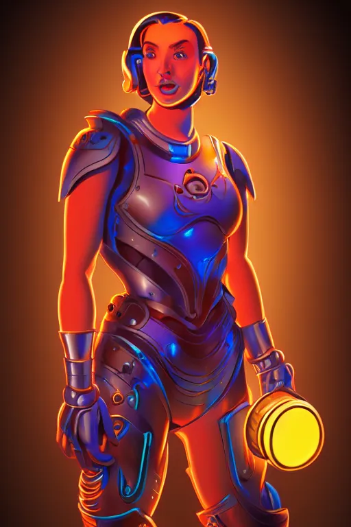 Prompt: portrait of a girl with a biomechanic armor and neon light by Carl Barks, digital painting, highly detailed, trending on artstation