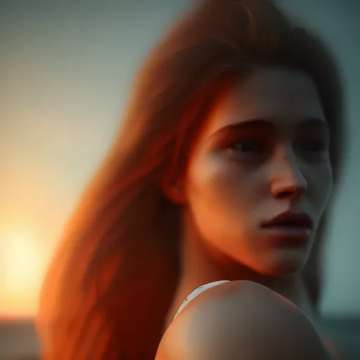 Image similar to a photorealistic hyperrealistic, sonya blaze, girl on the beach, beautiful dynamic dramatic low - light moody lighting, cinematic atmosphere, artstation, concept design art, octane render, 8 k