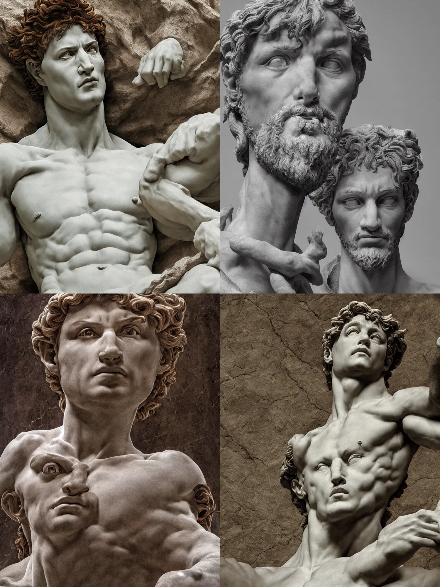 Prompt: photorealistic Michelangelo\'s David alive