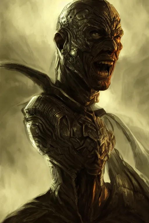 Image similar to portrait, dark soul king, landscape, alex ross, david finch, concept art, matte painting, highly detailed, rule of thirds, dynamic lighting, cinematic, detailed, denoised, centerd