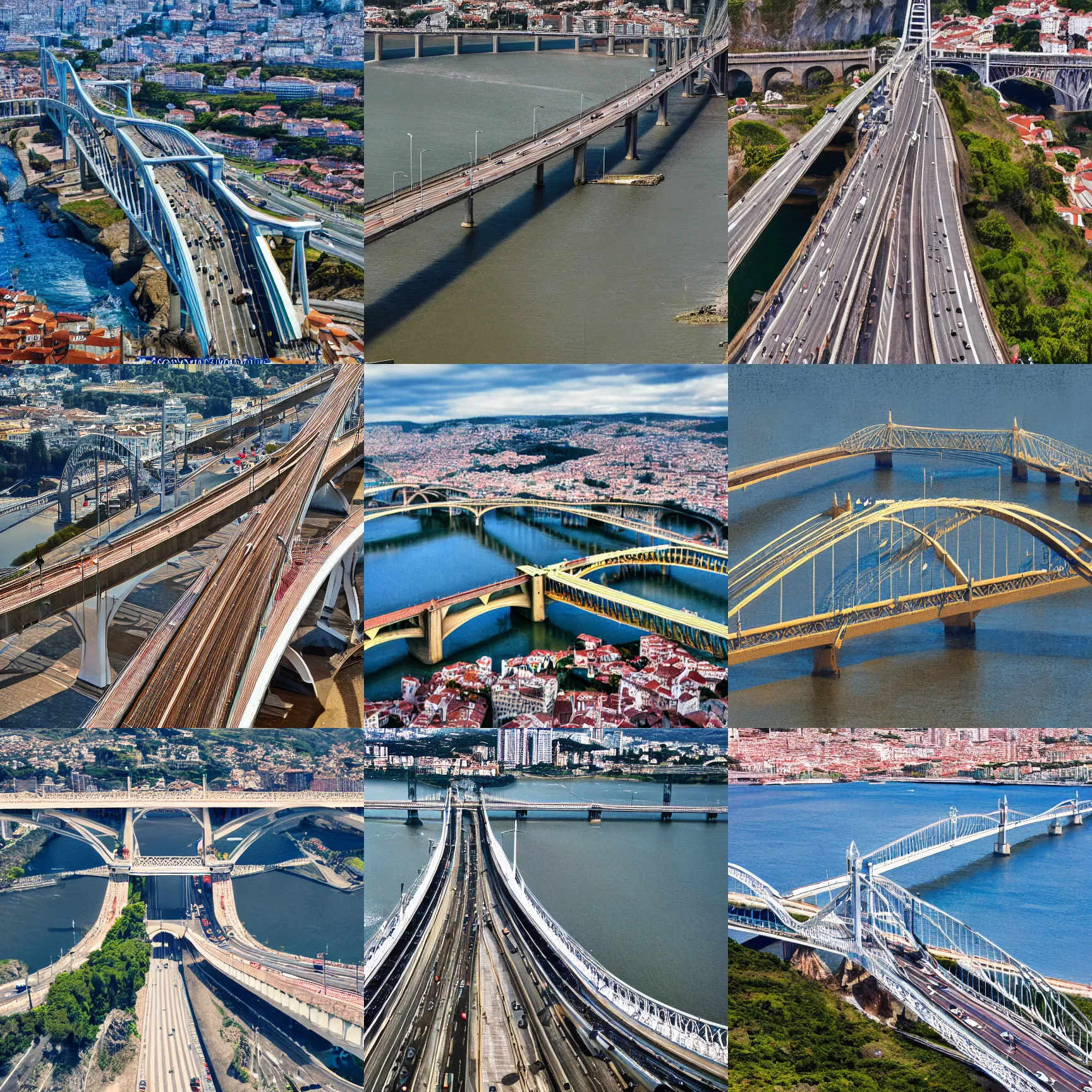 Prompt: ponte 2 5 de abril, tilt shift photography, award - winning