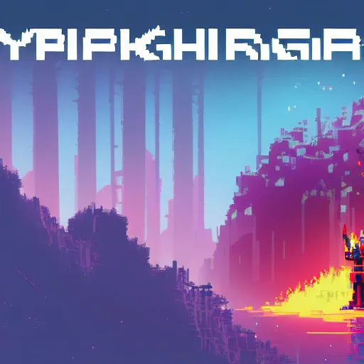 Image similar to pixel art of hyperlight drifter game art concept art 8k award winning scenic