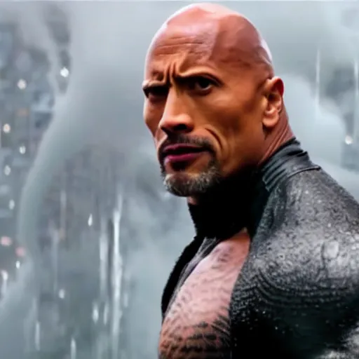 Image similar to Dwayne Johnson as a super villain 4K quality