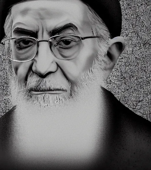 Image similar to ali khamenei, the leader of the oppressed of the world, epic, high detail, high resolution, light, dynamic composition, dramatic lighting, trending on artstation, award winning art