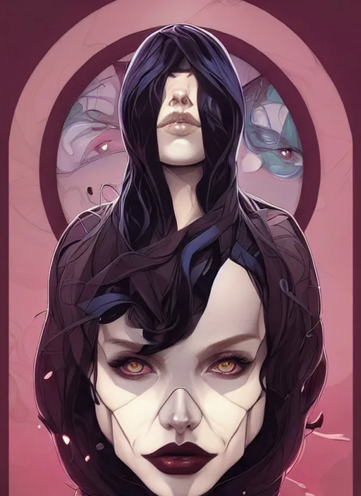 Prompt: artgerm, joshua middleton comic cover art by aigoworld, triangular skeletal calcium fungus lich, full body, symmetrical eyes, symmetrical face, long curly black hair, cyborg, warm colors