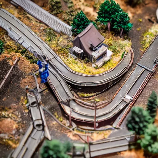 Image similar to macro photo of a miniature ho scale destiny 2 tower location, taken with canon 8 0 d, canon 1 0 0 mm f / 2. 8