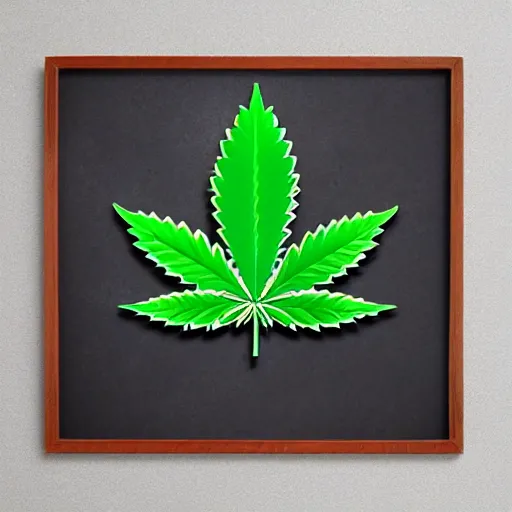 Image similar to healthy cannabis in a nice pot origami poster illustration