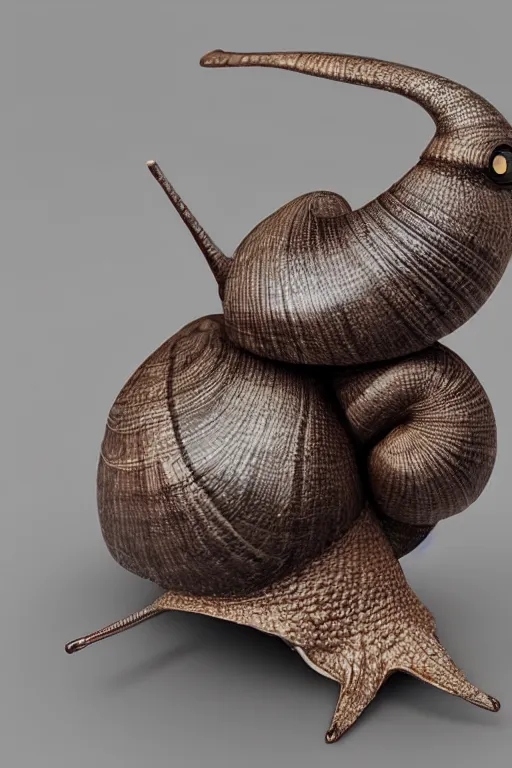 Prompt: snail with crow wings, photorealistic 3 d render 4 k