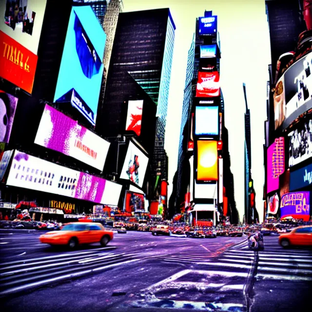 Image similar to a photo of times square new york, trashpunk style, photorealistic, photography by tomino - sama