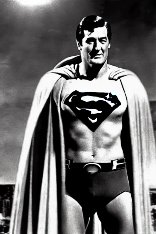 Image similar to rock hudson playing superman in 1 9 7 8, superhero movie